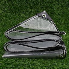 두꺼운 블랙 투명 PVC 캔버스 방수 천 창문 프라이버시 방수 천 야외 Pergola 방수 방수포 0.32mm, 1.9x1.9m, 01 Black Tarpaulin