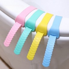 화장실 변기뚜껑 양변기 위생 커버 시트 손잡이 버클 집게, 화이트