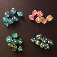 로커스라인 미스틱 에테르 커스텀 TRPG 주사위 세트 글리터 다면체 7종, 05아케인선셋