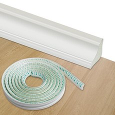 4.9m(16피트) 필 앤 스틱 코너 트림 몰딩 - 내부 모서리 바닥 천장 조리대 및 타일 백스플래쉬용 유연한 자체 접착 베이스보드 및 벽 가장자리(오프 화이트), 4.9m(16피트) 필 앤 스틱 코너 트림 몰딩 - 내