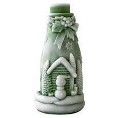 크리스마스 병 눈송이 산타 실린더 캔들 및 레진 몰드 - 홈 데코 및 캔들 제작용 레진 주조 실리콘 몰드 웨이브 나선형 몰드 (jh-flower-5326), jh-winter-5336