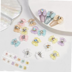 네일스톤 블링블링 리본파츠 2종 각6color 12개 WSWA6B5A1, 244블링리본파츠세트