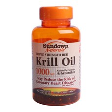 Sundown Naturals 三倍強度紅磷蝦油 1000 毫克軟膠囊, 1罐, 60顆