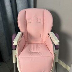 兒童餐椅坐墊 嬰兒推車坐墊 透氣加厚棉墊 安全座椅墊 餐椅靠墊 推車墊 安全帶寶寶餐椅 坐墊套配件涼席兒童餐椅 安全帶, 粉色PU皮坐墊定製版, 1個