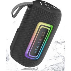 LED 조명이 휴대용 블루투스 스피커 IPX7 방수 24W HD 사운드 및 딥 베이스 4800mAh 배터리 20시간 가능 야외 파티 여행 생일 선물용 페어링 5.3 블랙, Camo