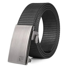 FAIRWIN 남성용 래칫 벨트 - 골프 작업 캐주얼용 나일론 웹 벨트 일상/실외/비즈니스용 조절 가능한 웨빙 실버.