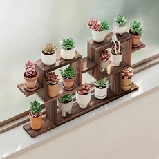 화분 선반대 창의력 화분 선반 데스크톱, 4단, 탄화색