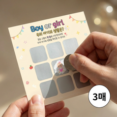 젠더리빌 빙고 성별 복권 이벤트 3매 임밍아웃 임신 서프라이즈 축하 파티, 3개, 딸