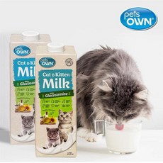 블랙독코리아 펫츠온 펫밀크 캣앤키튼 글루코사민 호주 프리미엄 고양이 멸균우유 1L [7차분], 2개, 우유