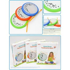 원형 핸드드럼 아기 탬버린 악기놀이 유아장난감드럼, 1개, 색상 랜덤발송