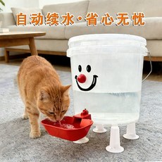 寵物自動飲水機 不插電, 1個, 6斤寵物自動飲水機-紅色大水碗