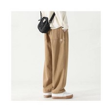 鬼洗直筒牛仔褲男款大尺碼寬鬆休閒長褲彎刀鬼洗牛仔褲彈性工作褲美式高腰闊腿褲, 3XL建議體重170-190斤, 深卡其