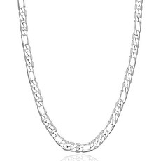 ECLATIS 925 스털링 유럽풍 고품격 실버 피가로 체인 목걸이 5mm - 남성 및 여성 체인 내구성 있는 저자극성 니켈 프리 목걸이 간편 방수 랍스터 클래스프 특별