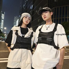 背心式機能潮牌戰術機能馬甲2024新款街頭個性多功能戶外收納工裝背包