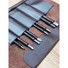 正大筆莊 手工鎢鋼篆刻刀 8支組 / 10支組 皮製刀套, 8支刀組