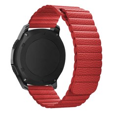 LuA lovel Galaxy Watch 相容運動皮革磁吸錶帶, 紅色
