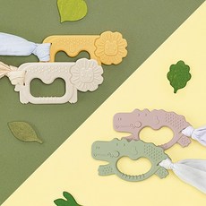 BambooBebe 叢林咬咬固齒器 鱷魚與獅子造型, 1個