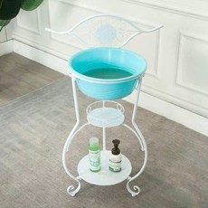 오아픽 팡쿠 철제 세수대야 받침대 간이 세면대 농촌 욕실 스탠드 랙 화장실 거치대 야외 수건걸이, 1개, B. Bai Liaoning Jilin Heilongj