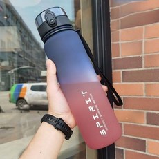 500ML/1000ML 대용량 플라스틱 가능한 누출 주전자 휴대용 동기 컵 스포츠 야외 여행 방지 부여 재사용 물병, 1000ML, blue d, 1개