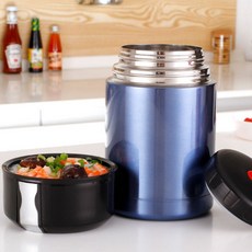 304 보온보냉 대용량 도시락 죽통, 블루, 1개, 1200ml