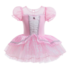 프리미엄 핑크 퍼프소매 크리스탈 튜튜 발레복 공주 발레복 핑크 튜튜스커트 발레리나 드레스 발레수업 발표회 선물