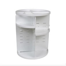 화장품 정리대 회전형 원형 회전 트레이 소품 정리함, 화이트