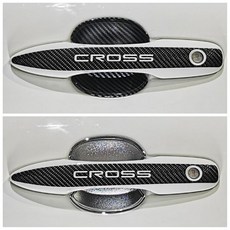 （點精品）豐田 Corolla CROSS 外門碗 電鍍卡夢碳纖維 防刮門碗, 門把貼-卡夢(摟空字CROSS),一組四門, 1個