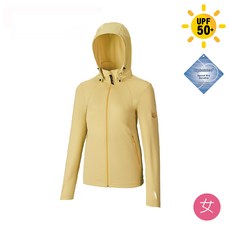 EasyMain 衣力美 女 永久防曬排汗衣(可拆帽) 奶油黃
