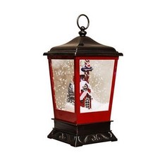 聖誕飄雪燈 聖誕節裝飾燈 聖誕裝飾 櫥窗擺件 幸運雪音樂掛燈 下雪小擺燈 兒童禮物, 棗紅金飛艇款, 1個