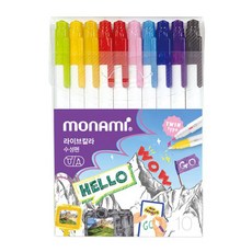 [모나미] 라이브칼라 수성펜 10색 세트