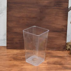 플라워 긴 사각 투명꽃통 소형 14x23cm 화훼용품 절화, 2개, 투명