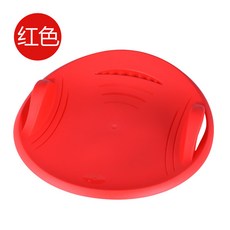 加厚圓形滑板，多功能滑雪、滑草、滑冰、滑沙、雪上飛碟，成人小孩適用, 紅色, 1個