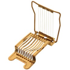 삶은 달걀 슬라이서 스테인리스 스틸 부드러운 과일 및 채소 슬라이서 청소하기 쉬운 슬라이서, 골드, 1개