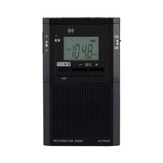 USB FMAM LED AX-PRU60(K) LR41H [일본 메이커제 세트품] 포켓 라디오 충전건 와이드