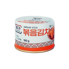 종가집 새콤달콤 맛있는 볶음김치캔 / 여행용 휴대용 김치통조림, 160g, 3개
