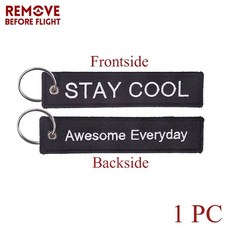 1개 PC 비행 제거 오토바이 자동차 남성용 키체인 자수 태그 패션 선물 장신, Stay Cool