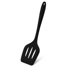 실리콘 구멍 뒤집개 터너 조리도구, 1개, 블랙 1개, 블랙