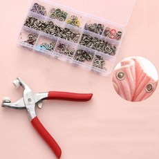 펀치 스냅단추 달기 부자재 단추 세트 컬러-14900EA