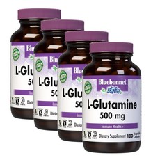 블루보넷 L-글루타민 500mg 캡슐 Bluebonnet L-Glutamine, 100정, 4개