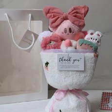 【樂優精選】兒童節 星之卡比玩偶花束畢業季送女友生日禮物送女生閨蜜畢業禮物情人節, 新-蝴蝶結 星之卡比+禮袋+賀卡, 1個