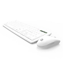큐센 무선 키보드 마우스 세트 + 키스킨, 화이트, MK210(키보드), 일반형