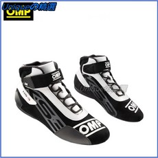 omp KS-3真皮賽車鞋 男女款 開車休閒運動卡丁汽車摩託騎行機車靴 賽車鞋 卡丁車賽車鞋 摩託車拉力賽車鞋, 黑白色,36