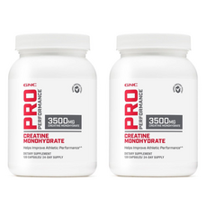 GNC 프로 퍼포먼스 크레아틴 모노하이드레이트 3500mg 120정 (캡슐) Pro Performance Creatine Monohydrate 120caps, 2개
