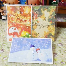 고전문구 빈티지 크리스마스 감성 팬시 엽서 3종, A