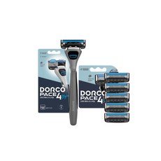 SLEEK 슬릭 모션 쉐이빙폼 210ml 4개+증정(엣지면도기)/면도용품, 페이스4스타일 면도기+면도날 총5입 4중날/호환가능