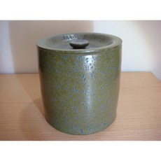 鵬宗小舖 茶餅10入 手拉坏 普洱茶罐 (西瓜綠) 頂級普洱茶 老茶 台灣製造 陶器 瓷器 大容量, 1個
