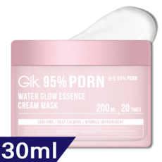 GIK 피디알엔 고기능 워터 글로우 수분 진정 모이스처 영양 워시오프 크림 마스크 팩, 1개, 30ml