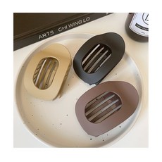 셀룰로오스 무광 타원형 빅사이즈 올림머리 반묶음 집게핀 2개세트