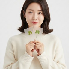 클로버압화 엽서코팅 투명카드