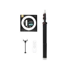 네일샵 LED 링 반영구 속눈썹 미용 조명 링라이트 25.4cm + 슈퍼 스탠드 삼각대 세트, 화이트 DH-U250+ST-7023, 1개